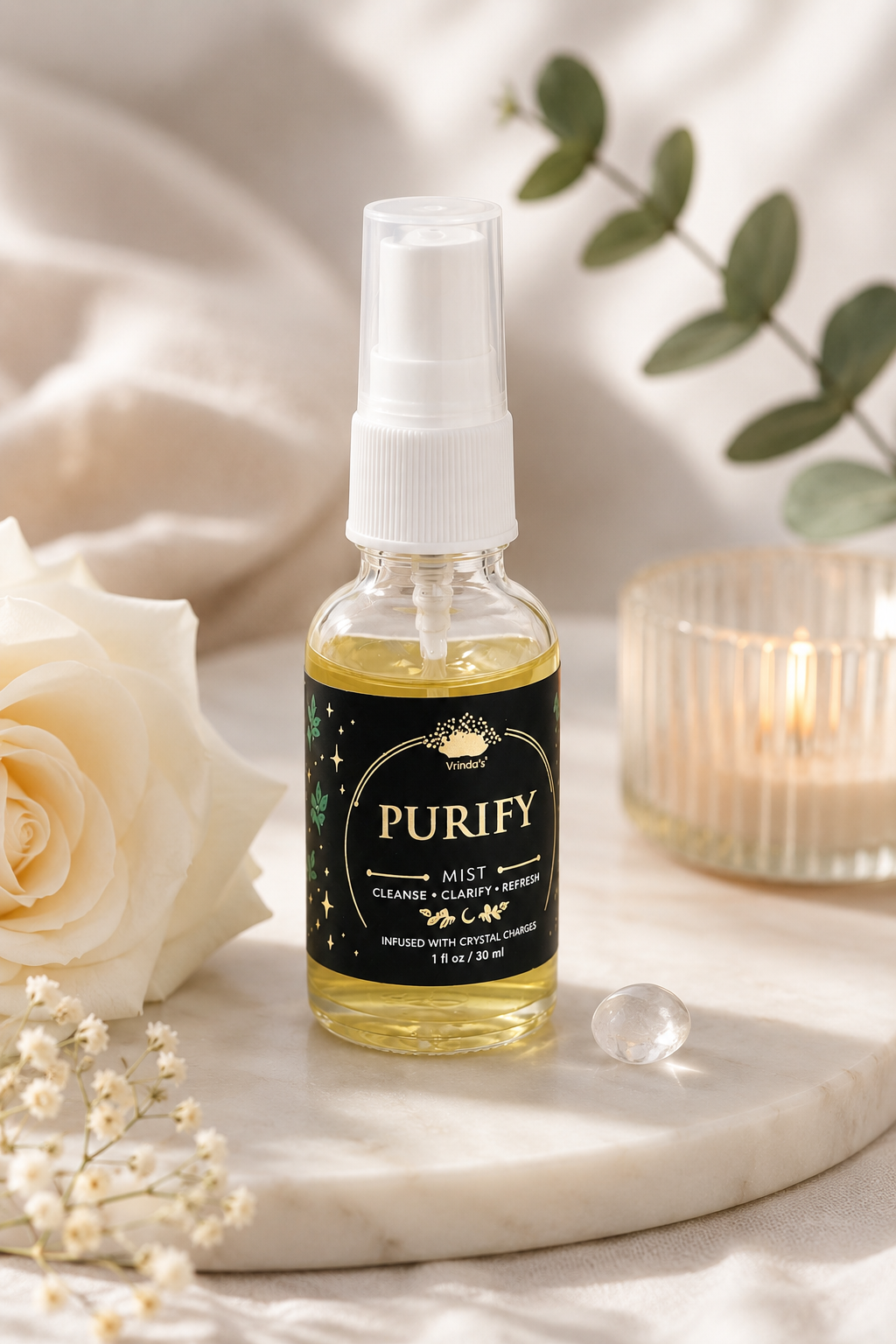 Purify Air Freshener with Clear Quartz Crystal