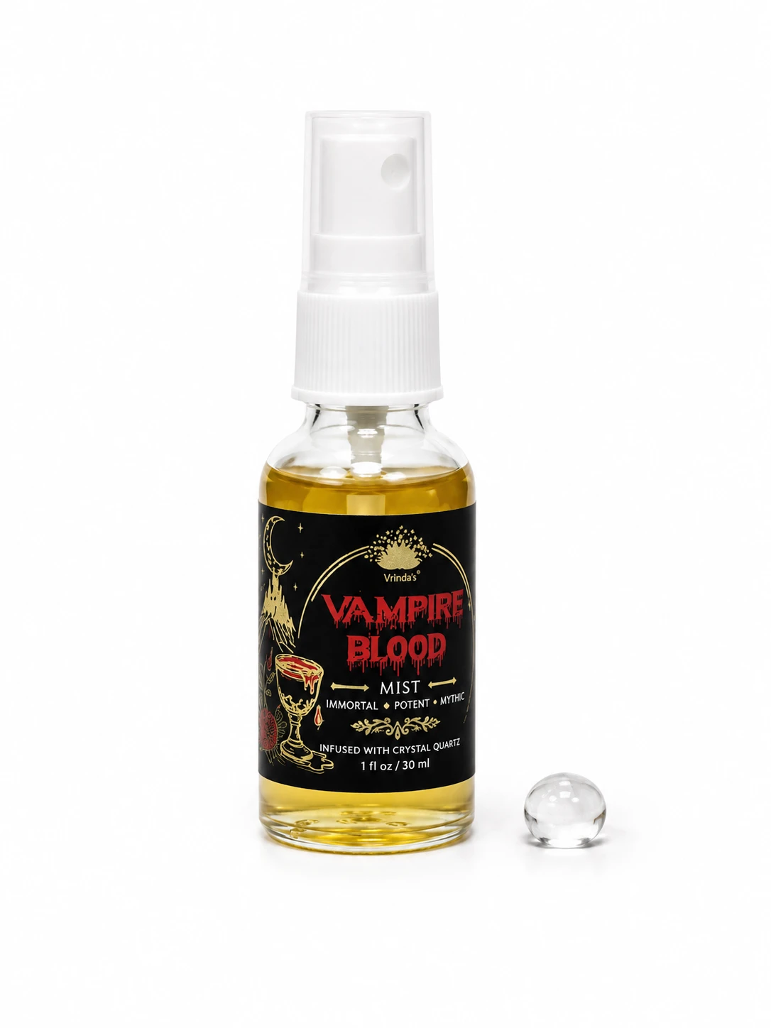 Vampire Blood Air Freshener with Clear Quartz Crystal