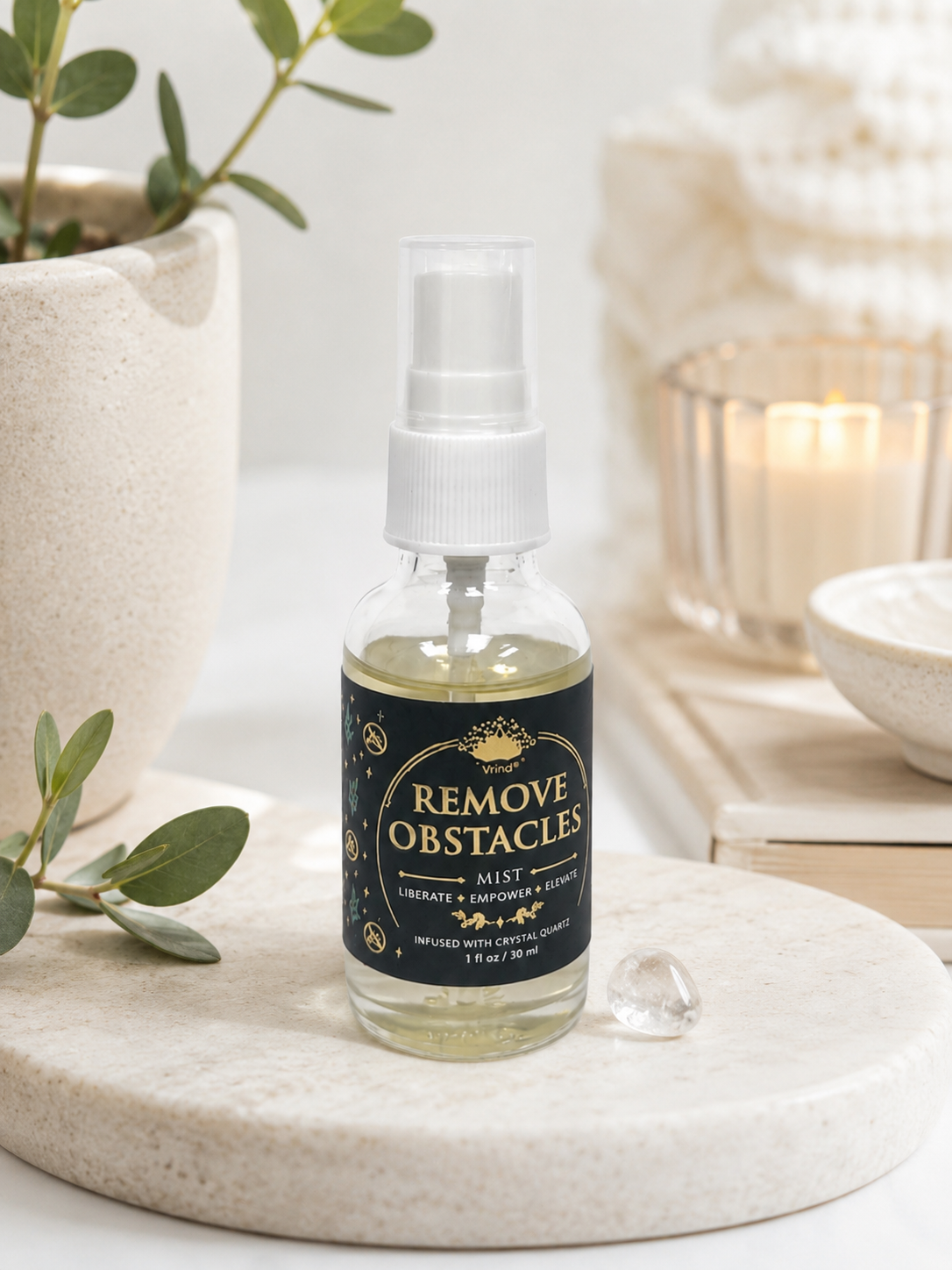 Remove Obstacles Air Freshener with Clear Quartz Crystal