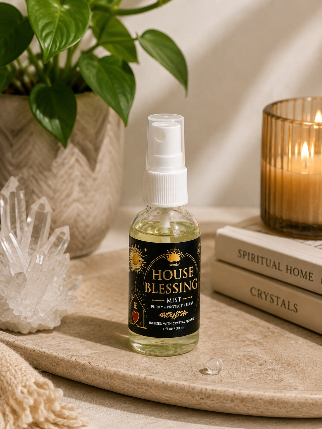 House Blessings Air Freshener with Clear Quartz Crystal – 30 ml