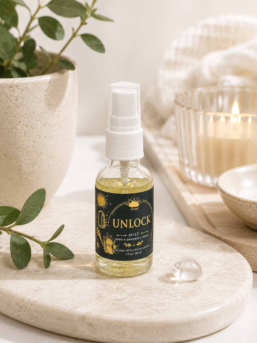 Unlock Air Freshener with Clear Quartz Crystal – 30 ml