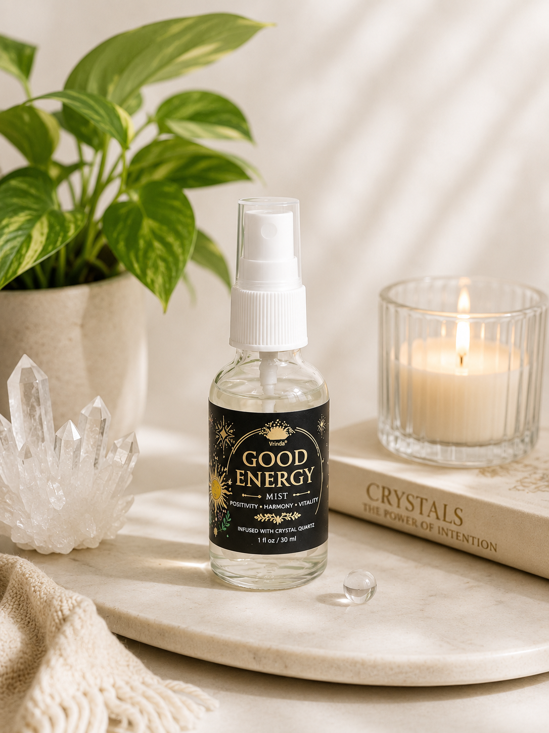 Good Energy Air Freshener with Clear Quartz Crystal – 30 ml