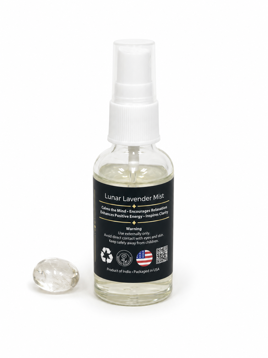 Lunar Lavender Air Freshener with Clear Quartz Crystal