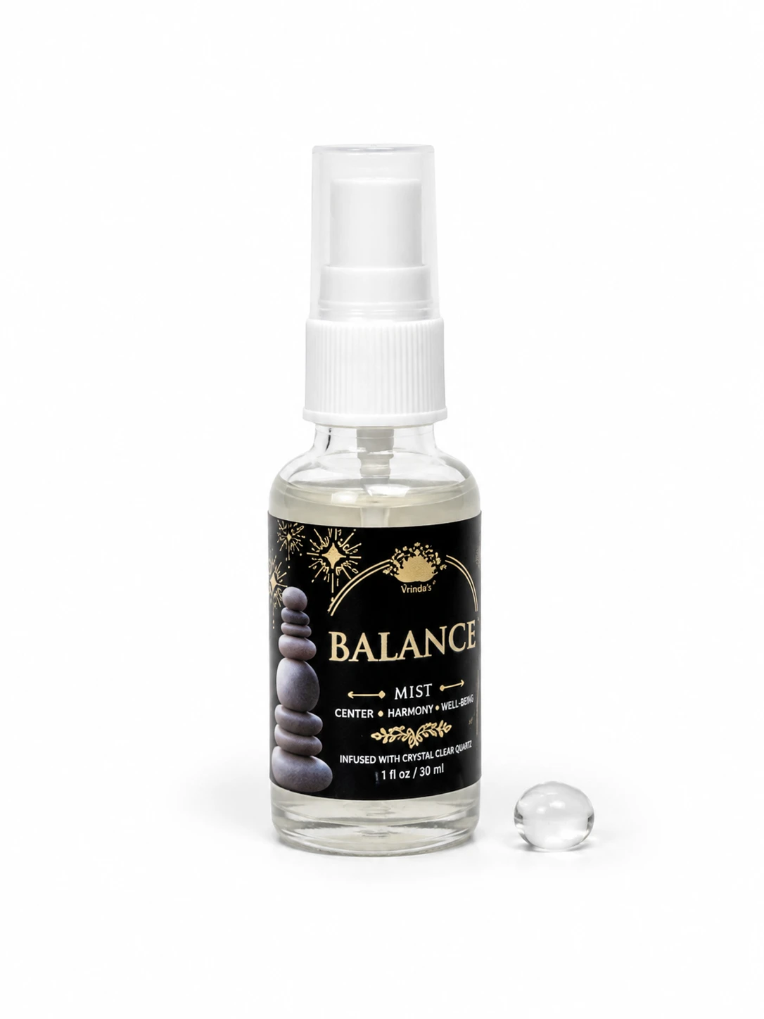Balance Air Freshener with Clear Quartz Crystal