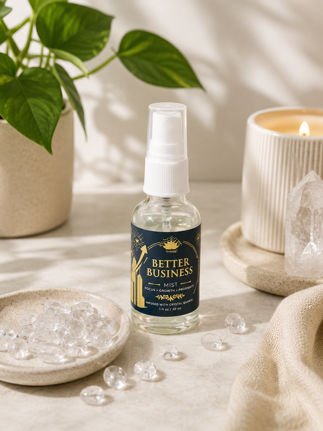 Better Business Air Freshener with Clear Quartz Crystal
