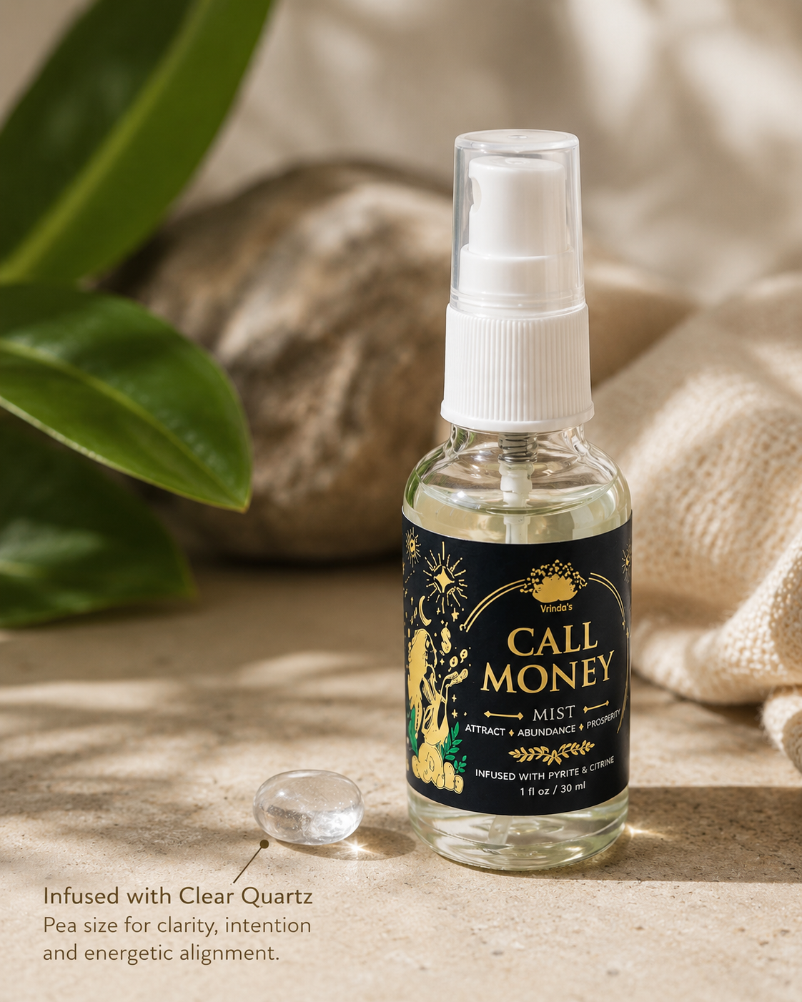 Call Money Air Freshener with Clear Quartz Crystal – 30 ml