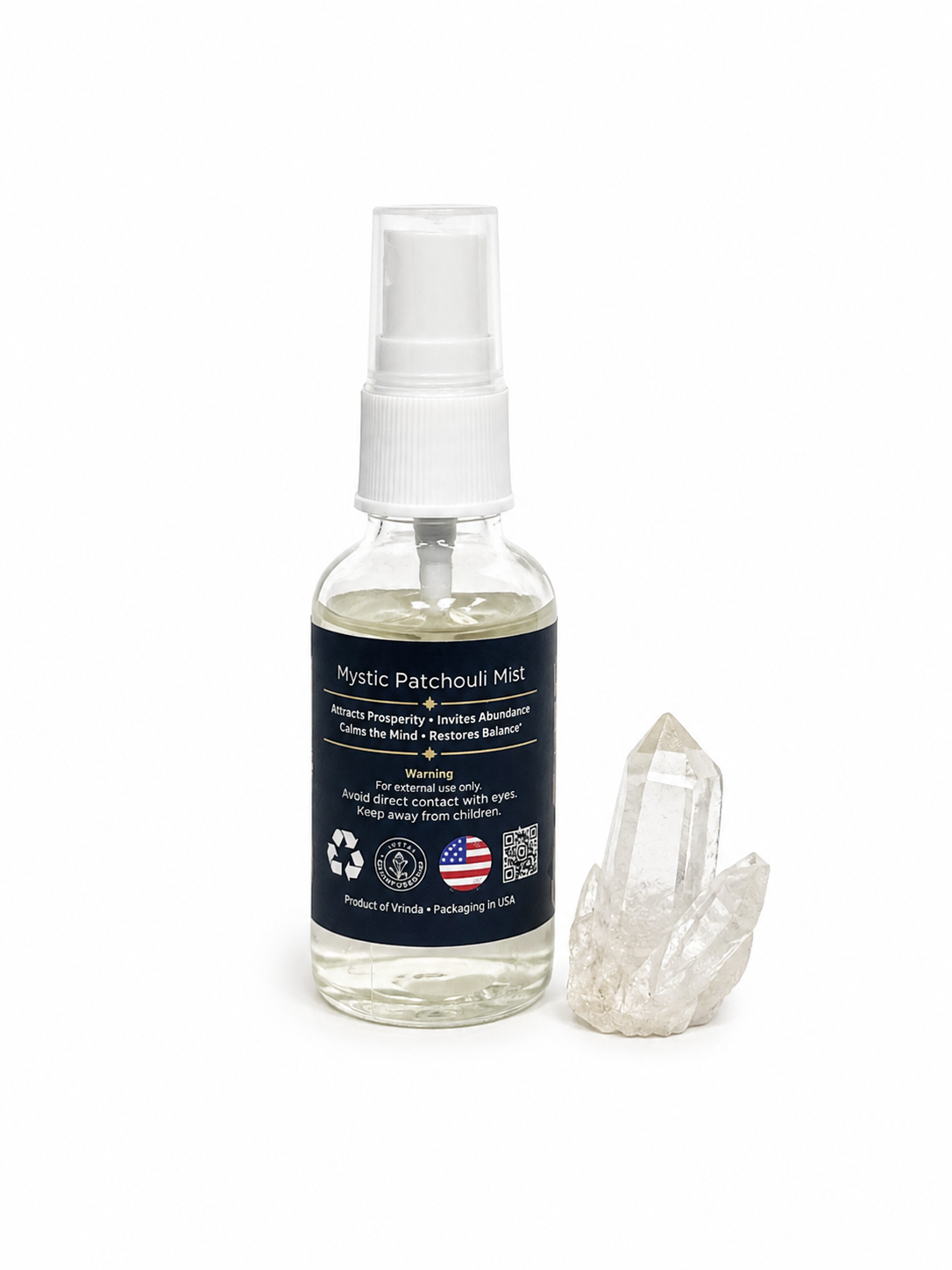 mystic Patchouli Air Freshener with Clear Quartz Crystal – 30 ml