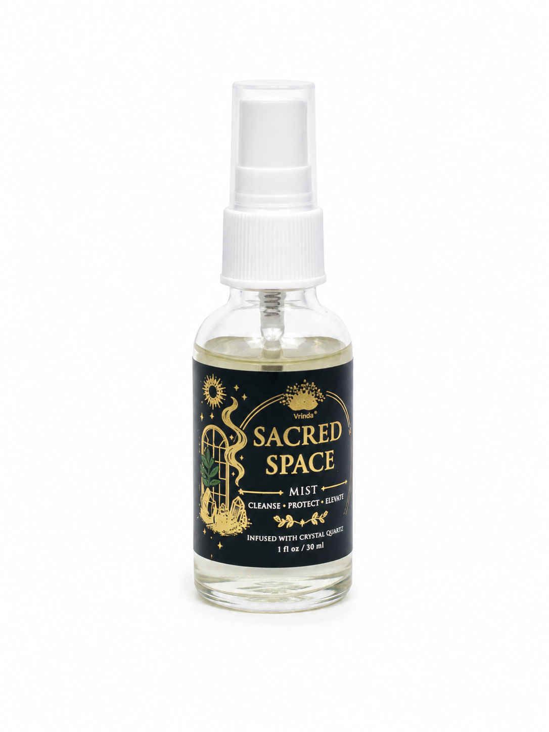 Sacred Space Air Freshener with Clear Quartz Crystal – 30 ml