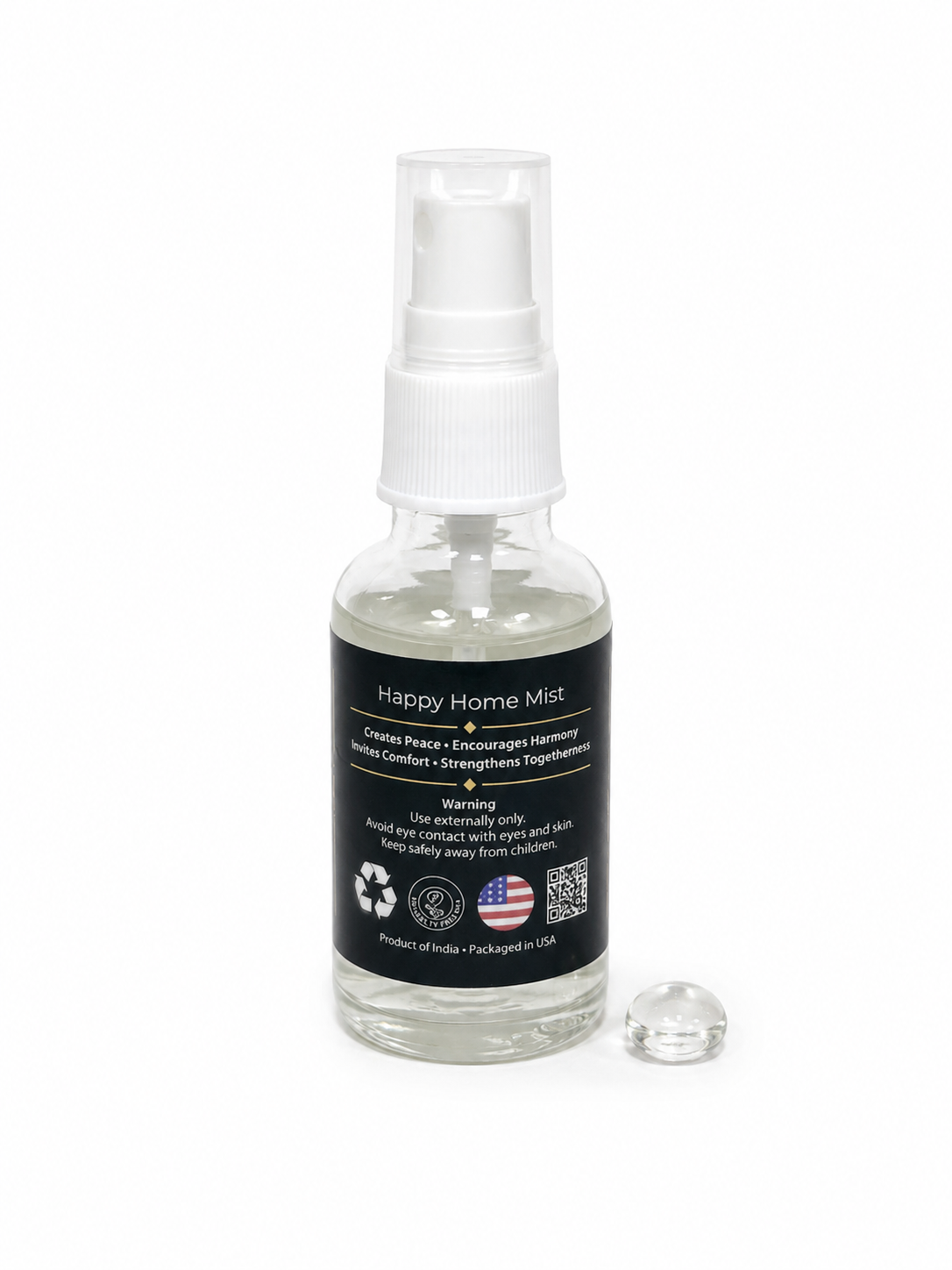 Happy Home Air Freshener with Clear Quartz Crystal – 30 ml
