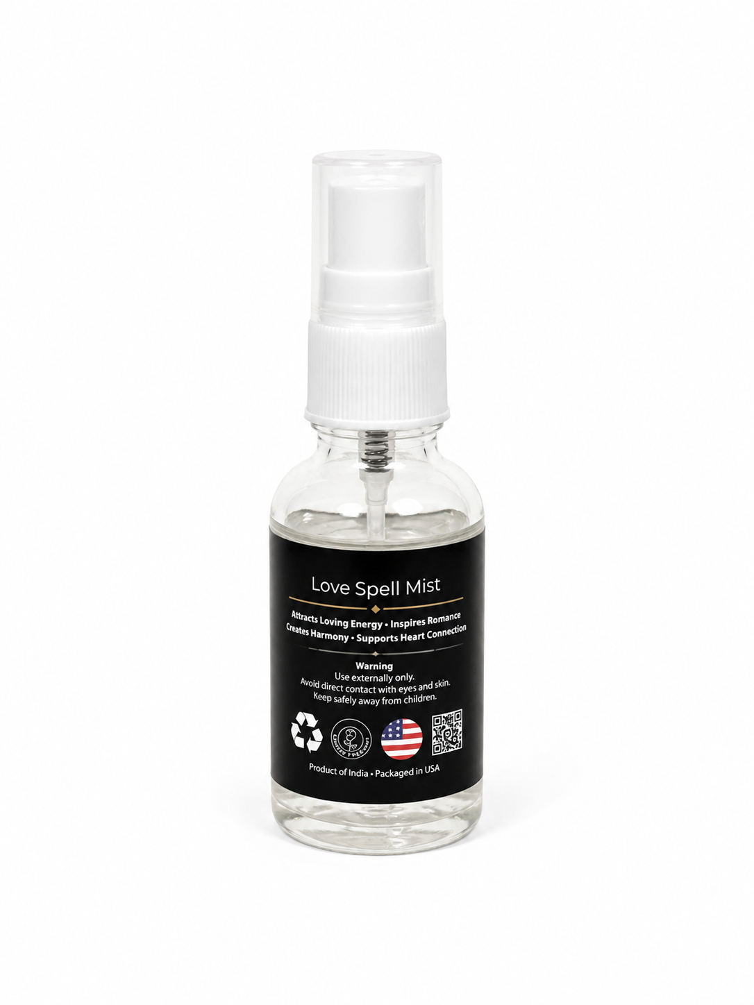 Love Spell Air Freshener with Clear Quartz Crystal – 30 ml