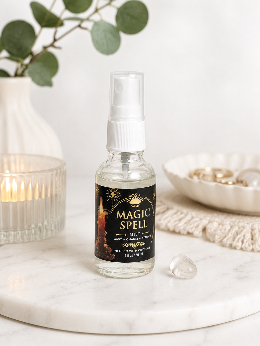 Magic Spell Air Freshener with Clear Quartz Crystal – 30 ml