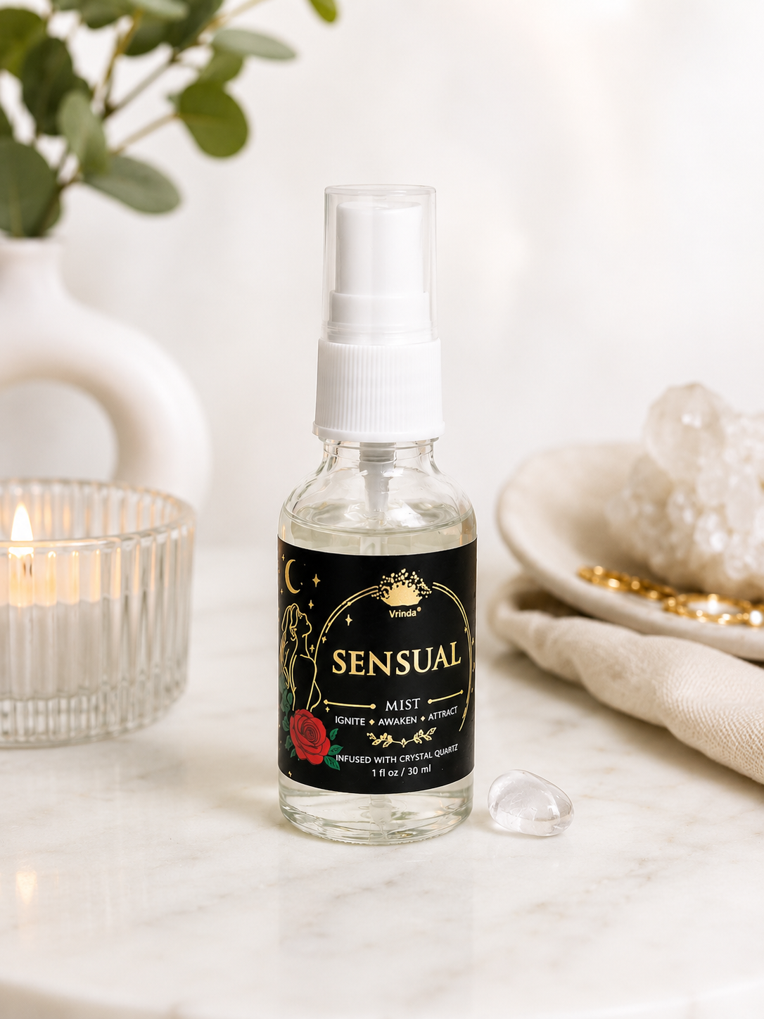 Sensual Air Freshener with Clear Quartz Crystal – 30 ml