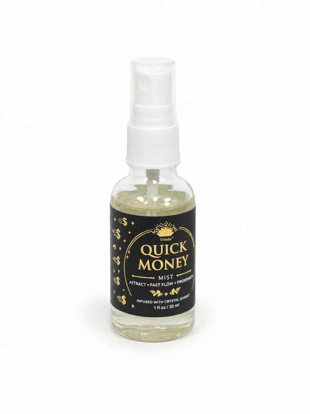 Quick Money Air Freshener with Clear Quartz Crystal