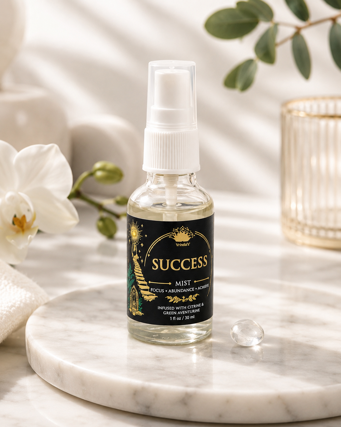 Success Air Freshener with Clear Quartz Crystal