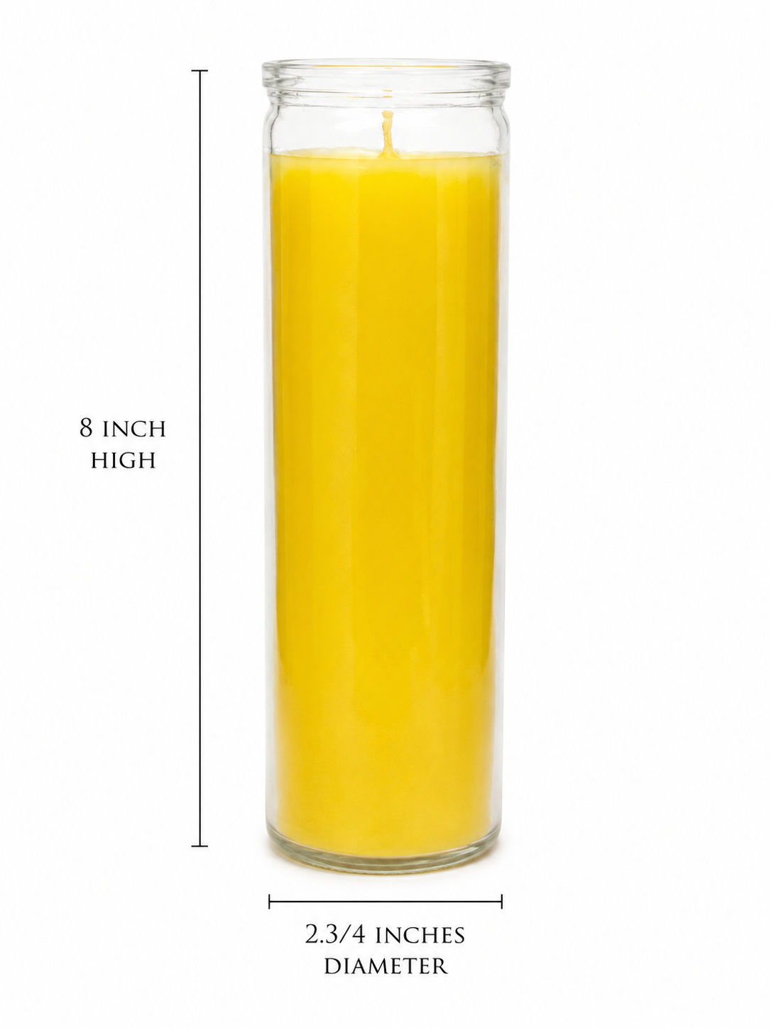Unscented Glass Jar Candle - Yellow(380gm)