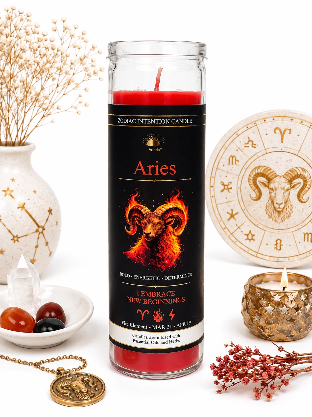 Glass Jar Candle Scented - Aries The Ram