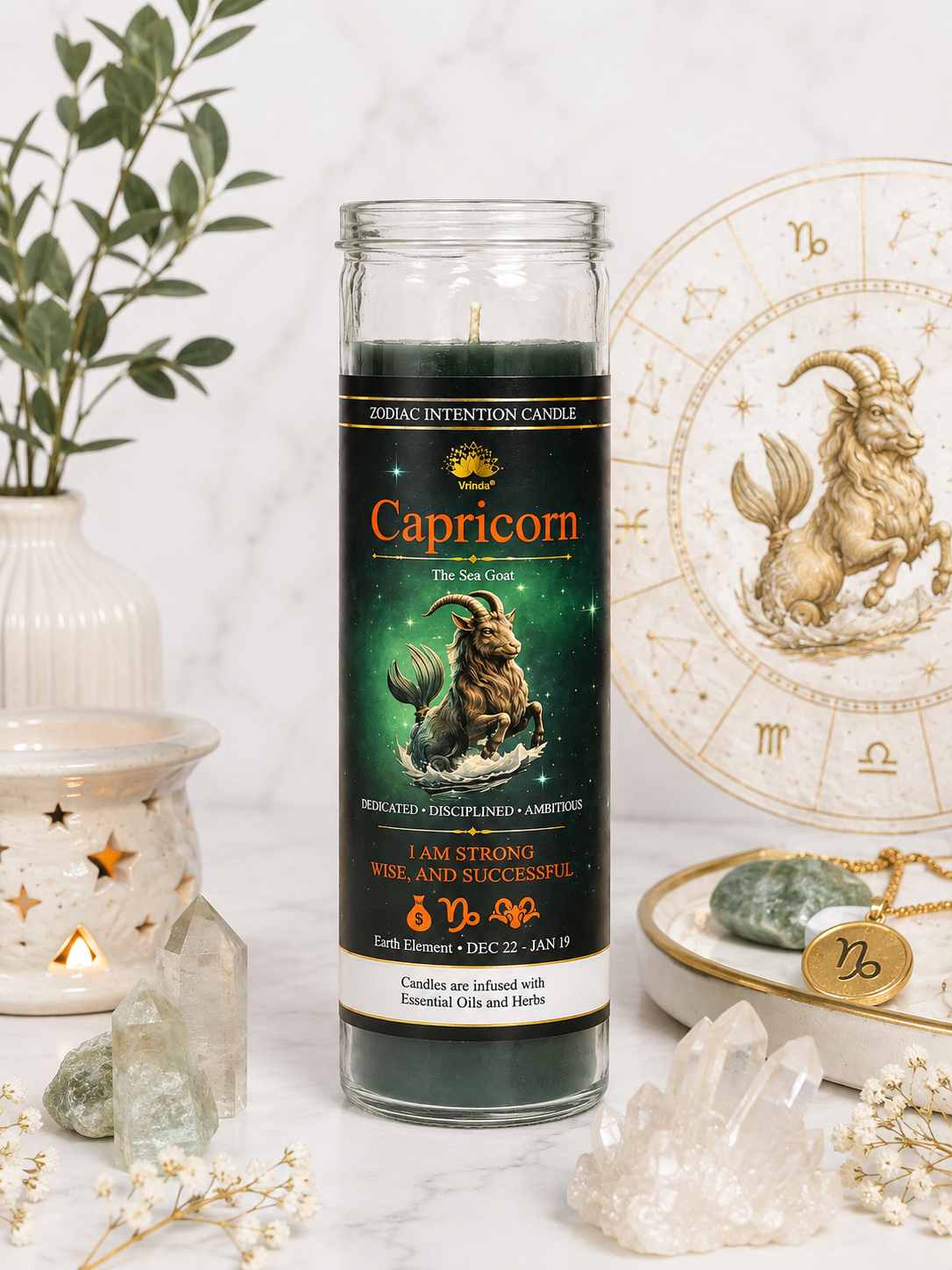 Glass Jar Candle Scented - Capricorn: The Sea-Goat (380gm)