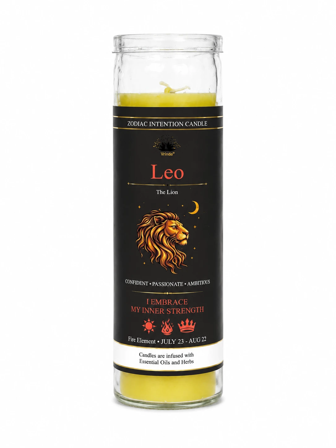 Glass Jar Candle Scented - Leo: The Lion