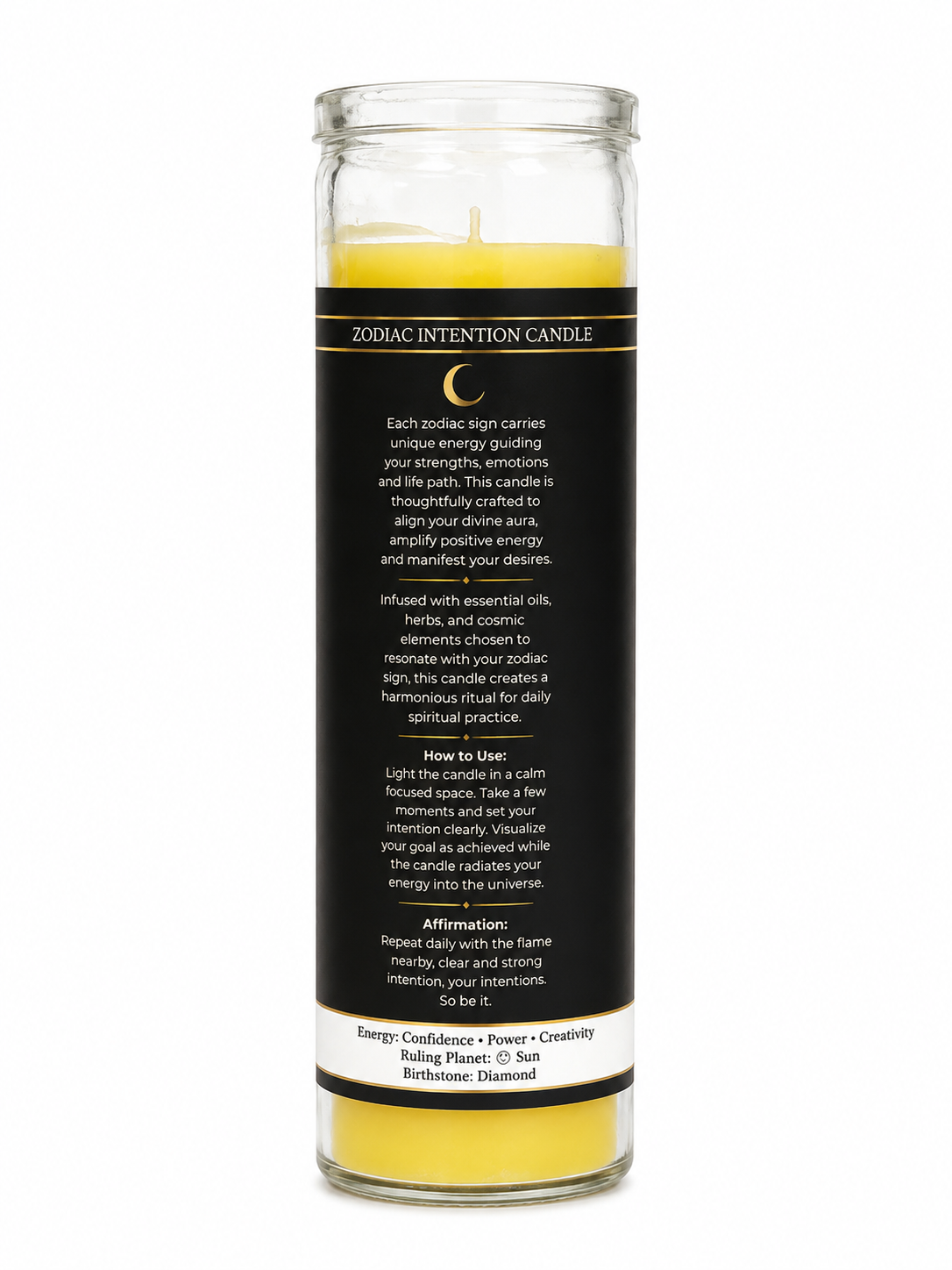 Glass Jar Candle Scented - Leo: The Lion (380gm)