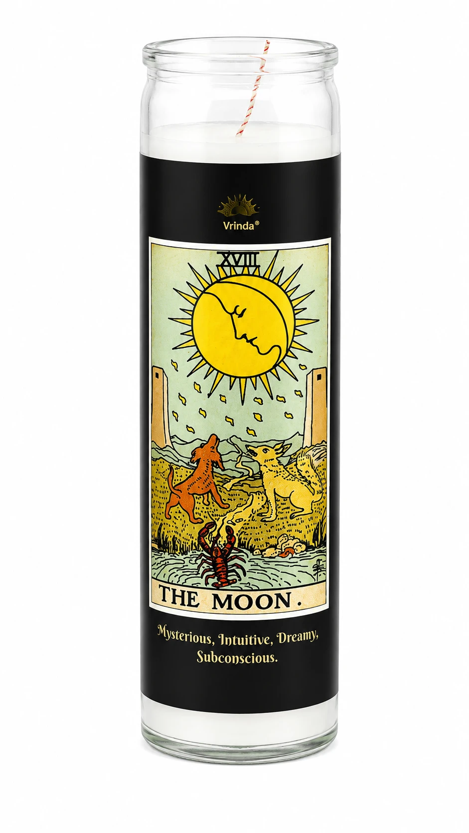 Unscented Glass Jar - The Moon Tarot Candle