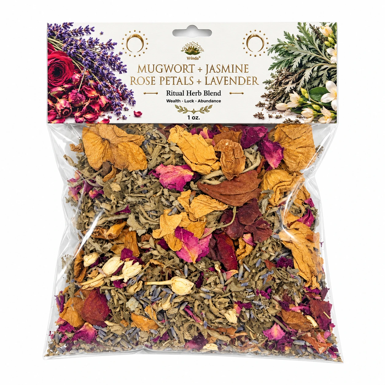 Mugwort, jasmine, Lavender & Rose Petals Ritual Herb Blend 1oz.