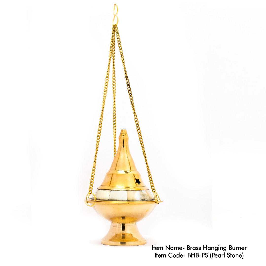 Brass Hanging Burner (Pearl Stone) Cone Burners VD Importers Inc.