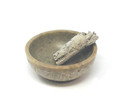 Soapstone Scrying & Smudge Bowl, Leaves Carving