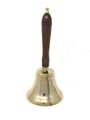 BRASS BELL WOODEN HANDLE, School Bell, 12"