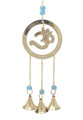 Brass Wind Chime with bells & beads Om in Ring