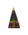 Orgone Pyramid 7 chakra stones with symbols 8" (Large)