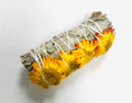 White sage smudge with sunflower 4"