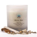 White Sage Scented glass candle with crystals, Soy Blend (5.29oz)