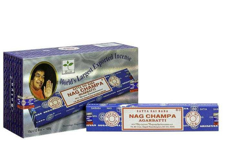 NAG CHAMPA 15 GRAMS (pack of 12) Incense Sticks Satya