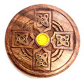 Wooden Round Plate Burner Cross 5 inch (Pack of 12)