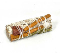 White sage, cinnamon, rosemary, red Quartz stone 4"