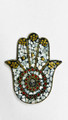 Aluminum Incense burner Hamsa Hand studded with Mother Of Pearl