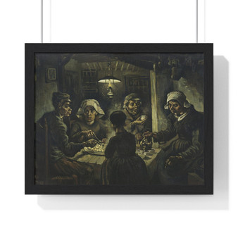 Vincent van Gogh's The Potato Eaters famous painting  ,  Premium Framed Horizontal Poster,Vincent van Gogh's The Potato Eaters famous painting  -  Premium Framed Horizontal Poster