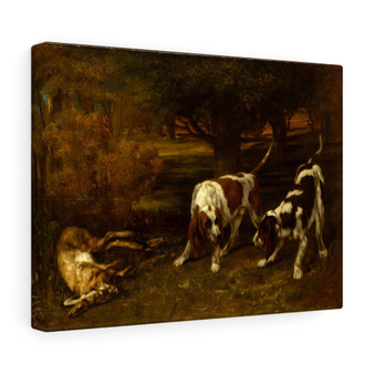 Hunting Dogs with Dead Hare ,1857 , Gustave Courbet ,French , Stretched Canvas,Hunting Dogs with Dead Hare ,1857 , Gustave Courbet ,French - Stretched Canvas,Hunting Dogs with Dead Hare ,1857 , Gustave Courbet ,French - Stretched Canvas