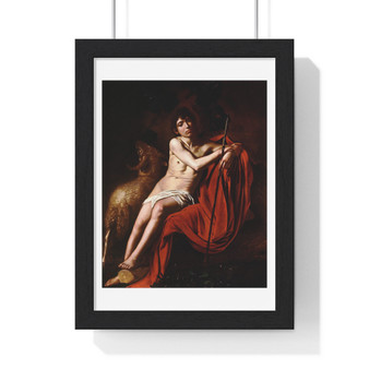 John the Baptist, Caravaggio  ,  Premium Framed Vertical Poster,John the Baptist, Caravaggio  -  Premium Framed Vertical Poster,John the Baptist, Caravaggio  -  Premium Framed Vertical Poster