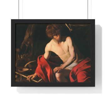 John the Baptist, Caravaggio  ,   Premium Framed Horizontal Poster,John the Baptist, Caravaggio  -   Premium Framed Horizontal Poster,John the Baptist, Caravaggio  -   Premium Framed Horizontal Poster