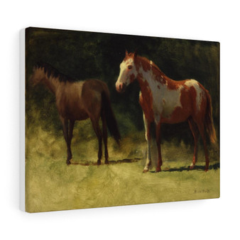 Albert Bierstadt, Two Horses  -  Stretched Canvas,Albert Bierstadt, Two Horses  ,  Stretched Canvas,Albert Bierstadt, Two Horses  -  Stretched Canvas