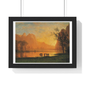 Albert Bierstadt, Sundown at Yosemite   ,  Premium Framed Horizontal Poster,Albert Bierstadt, Sundown at Yosemite   -  Premium Framed Horizontal Poster,Albert Bierstadt, Sundown at Yosemite   -  Premium Framed Horizontal Poster