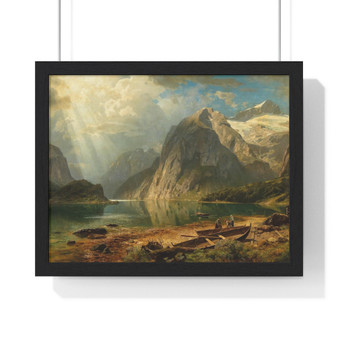   Premium Framed Horizontal Poster,August Wilhelm Leu, Eine Fjordlandschaft  -  Premium Framed Horizontal Poster,August Wilhelm Leu, Eine Fjordlandschaft  -  Premium Framed Horizontal Poster,August Wilhelm Leu, Eine Fjordlandschaft  