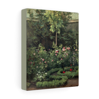  Stretched Canvas,A Rose Garden (1862) by Camille Pissarro.  - Stretched Canvas,A Rose Garden (1862) by Camille Pissarro.  