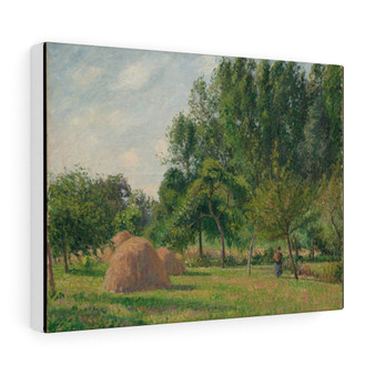  1899,Haystacks, Morning, Eragny, 1899, Camille Pissarro, French- Stretched Canvas,Haystacks, Eragny, Camille Pissarro, French- Stretched Canvas,Haystacks, Morning, Eragny, 1899, Camille Pissarro, French, Stretched Canvas, Morning