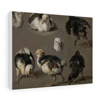 Seven Chicks, Melchior d'Hondecoeter  ,  Stretched Canvas,Seven Chicks, Melchior d'Hondecoeter  -  Stretched Canvas,Seven Chicks, Melchior d'Hondecoeter  -  Stretched Canvas