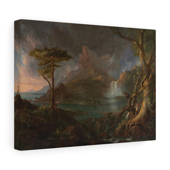 Thomas Cole A Wild Scene  ,  Stretched Canvas,Thomas Cole A Wild Scene  -  Stretched Canvas