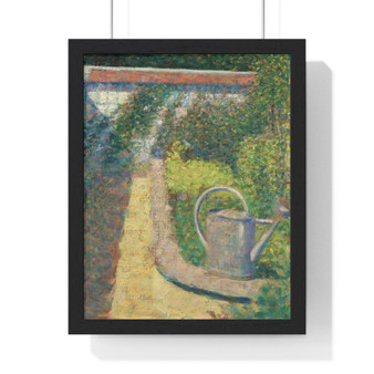 Georges Seurat , The Watering Can , Garden at Le Raincy  ,  Premium Framed Vertical Poster,Georges Seurat - The Watering Can - Garden at Le Raincy  -  Premium Framed Vertical Poster