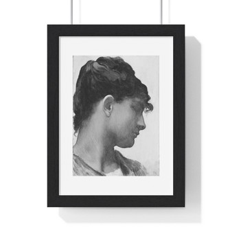 Frederic Leighton, Head of an Italian Girl  -  Premium Framed Vertical Poster,Frederic Leighton, Head of an Italian Girl  ,  Premium Framed Vertical Poster,Frederic Leighton, Head of an Italian Girl  -  Premium Framed Vertical Poster