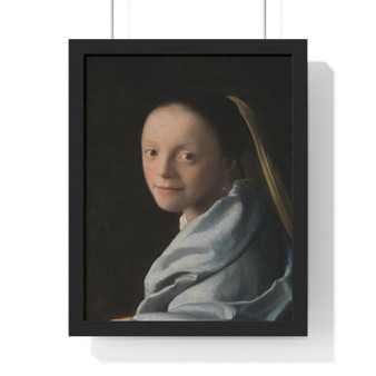   Premium Framed Vertical Poster,Study of a Young Woman (ca.1665–1667) by Johannes Vermeer  -  Premium Framed Vertical Poster,Study of a Young Woman (ca.1665–1667) by Johannes Vermeer  